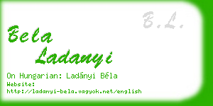 bela ladanyi business card